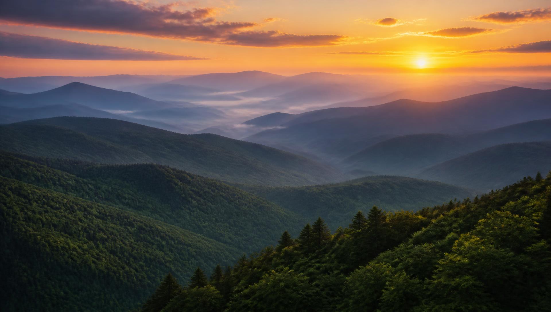 Blue Ridge Mountains at sunrise